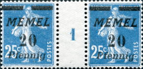 memel italique 20 pfennig millésime 1