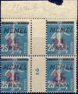 Surch-Memel-n°83-mill-2-bloc-de-4