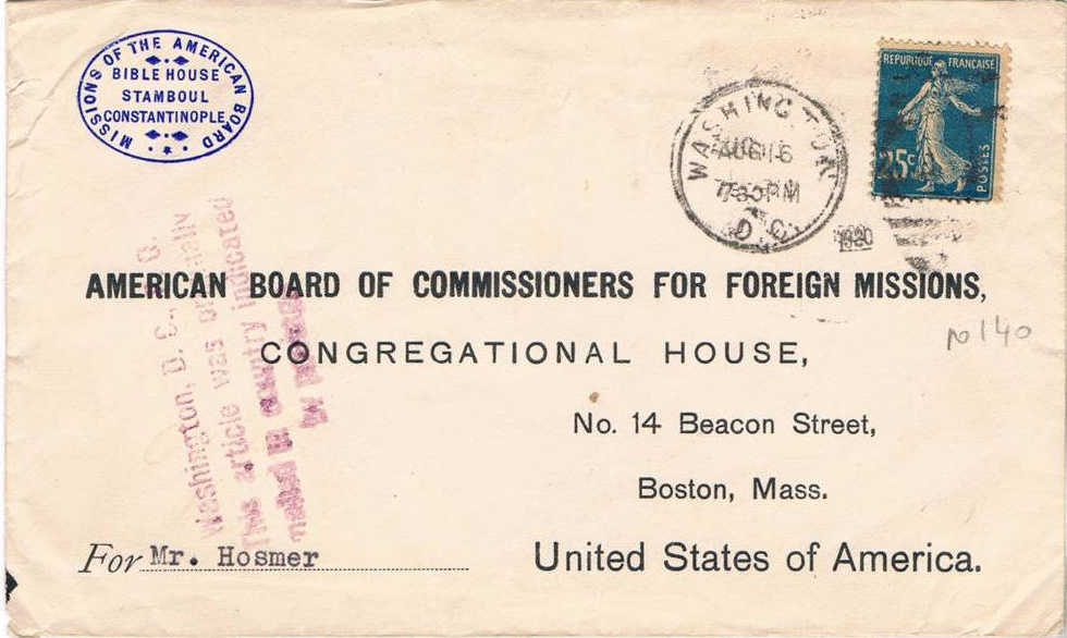 oblit cachet américain 1920