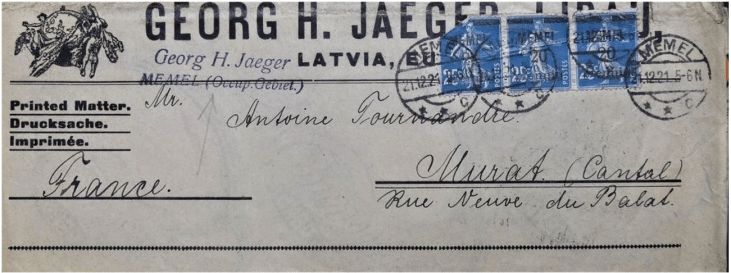 memel x 3 1921 imprimés